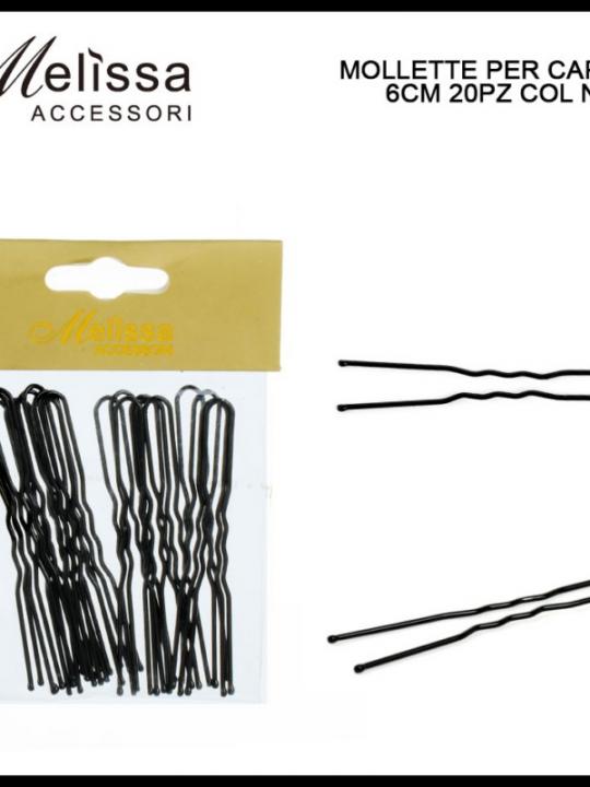 Mollette Per Capelli Nere 6Cm 20Pz