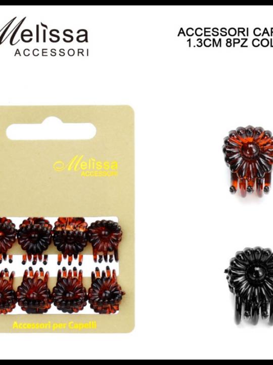 Mollettine Capelli 1.3Cm 8Pz Fiore Ass