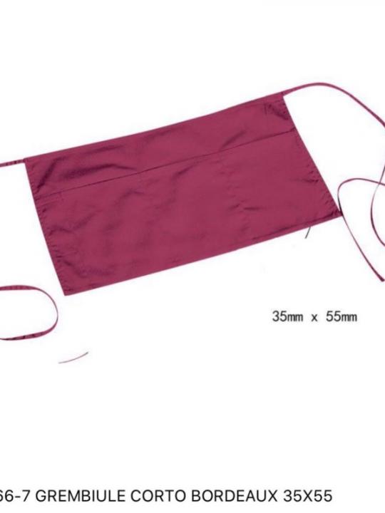 866-7 Grembiule Corto Bordeaux 35X55