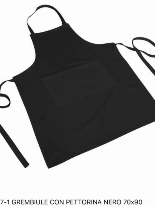 867-1 Grembiulle Con Pettorina Nero 70X9