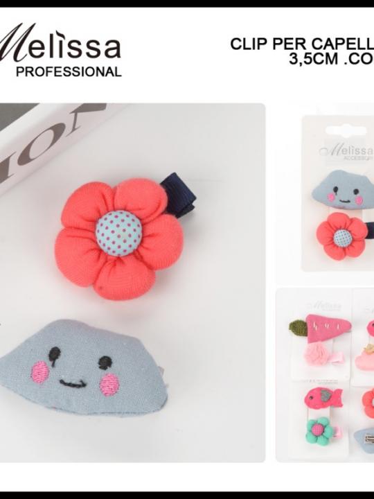 Clip Capelli 2Pz 3,5Cm Fiore Ass