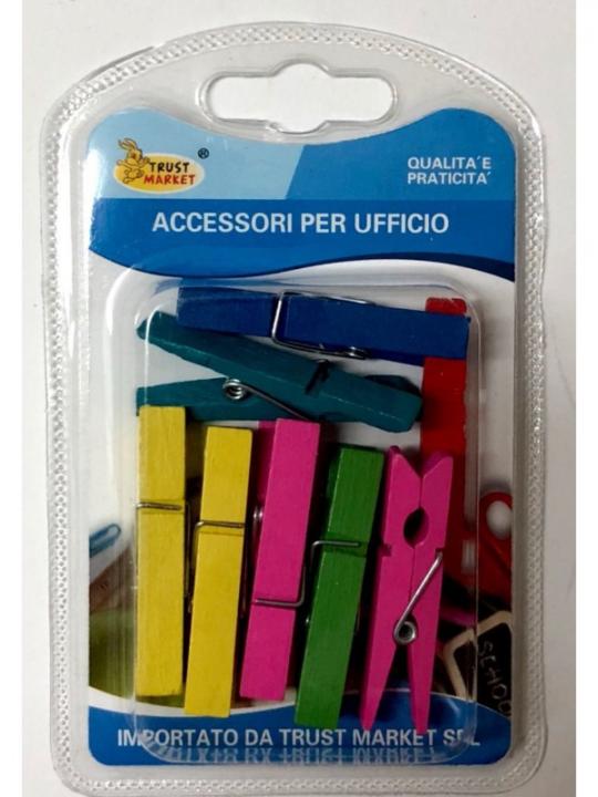 Mollettine Legno Colorate 45Mm 8Pz