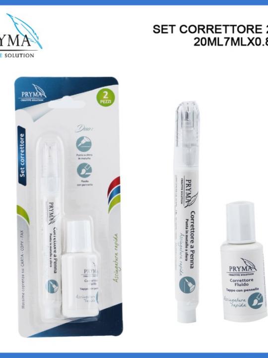 Correttore 20Ml + Penna 7Mlx0,8Mm 2Pz