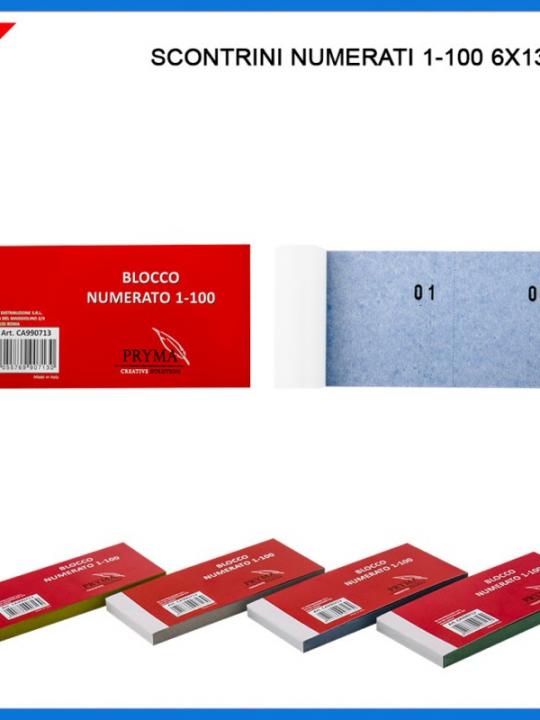 Scontrini Numerati 1-100 6X13Cm