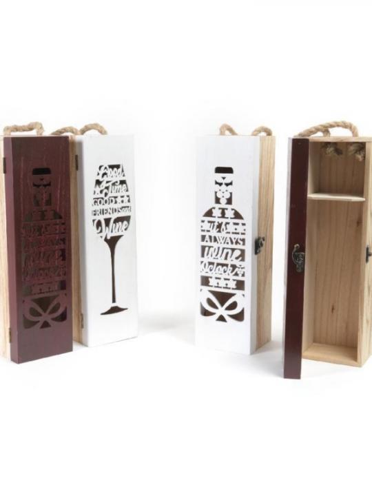 Scatola Portavino In Legno 35X10