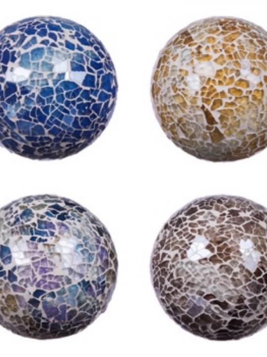 Sfera Vetro Mosaico Ass4Col Diam8