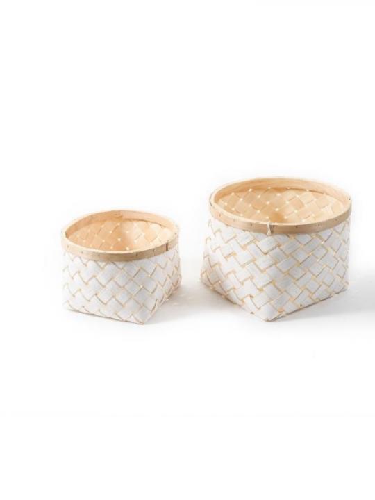 Set 2 Cestini Tondi In Legno (D