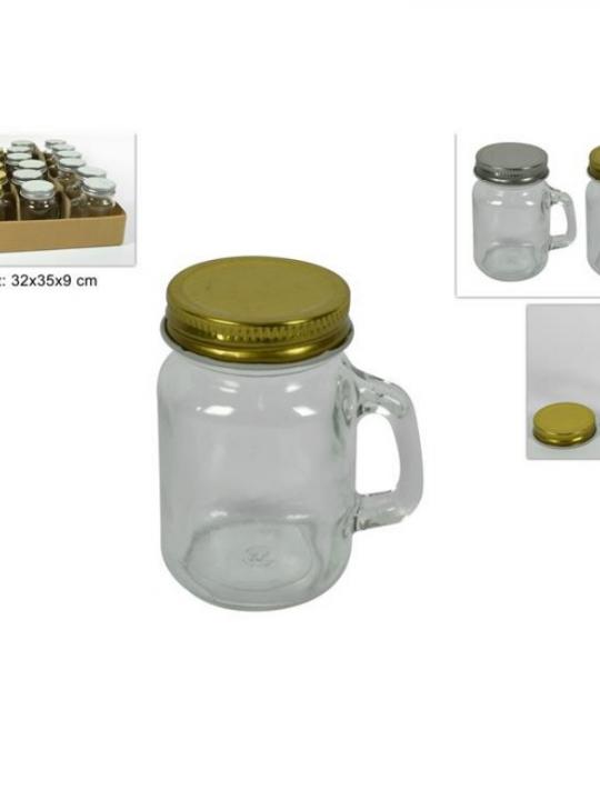 Barattolo Vetro C/Manico 130Ml 2Col St-8