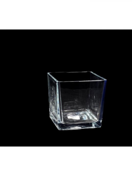 Vaso Cubo In Vetro Cm 12Xh.12