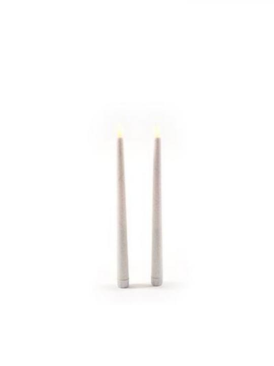 Set 2 Candele Con Fiamma Led H.