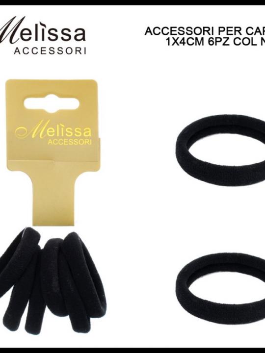 Elastici Per Capelli 6Pz  Nero