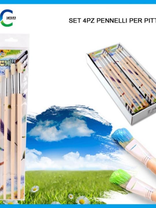 Set 4Pz Pennelli Per Pittura