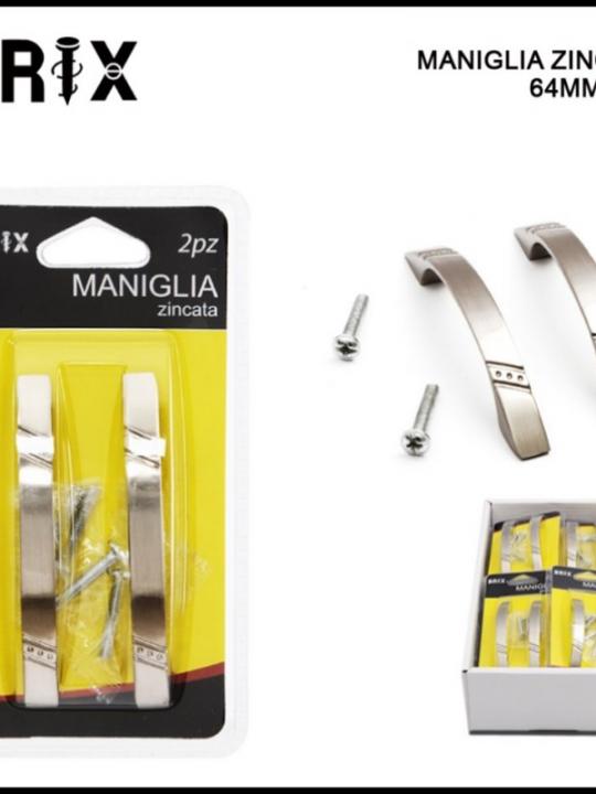 Maniglia Zincata 64Mm 2Pz